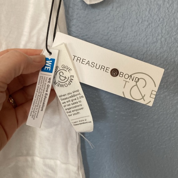 TREASURE & BOND twist tie front white top/t-shirt size XS 🥳🆕 NWT - Picture 6 of 11